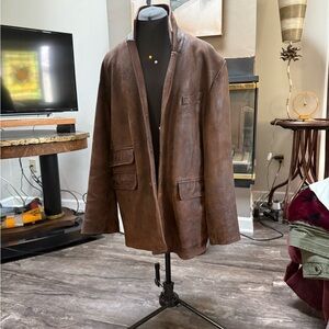 Orvis Men's Brown Leather Jacket
